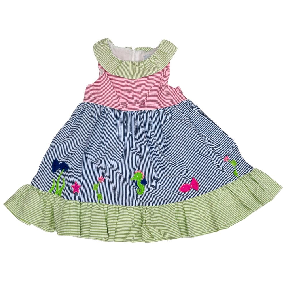 NWT Florence Eiseman 2T Seersucker Dress with Underwater Scene